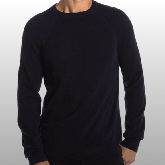 Vince Cashmere Wool Crew Neck Sweater Navy Blue Size XS Slim Fit Minimalist Knit - Picture 10 of 10